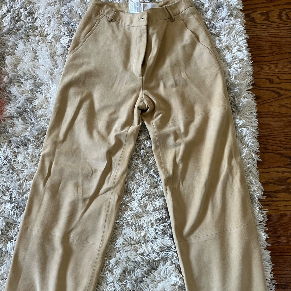 Suede Designer Tan Pants